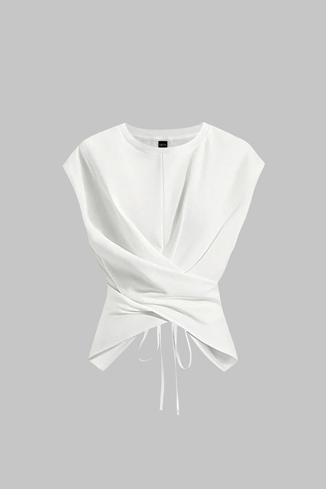 Effen T-shirt met ruches en strik