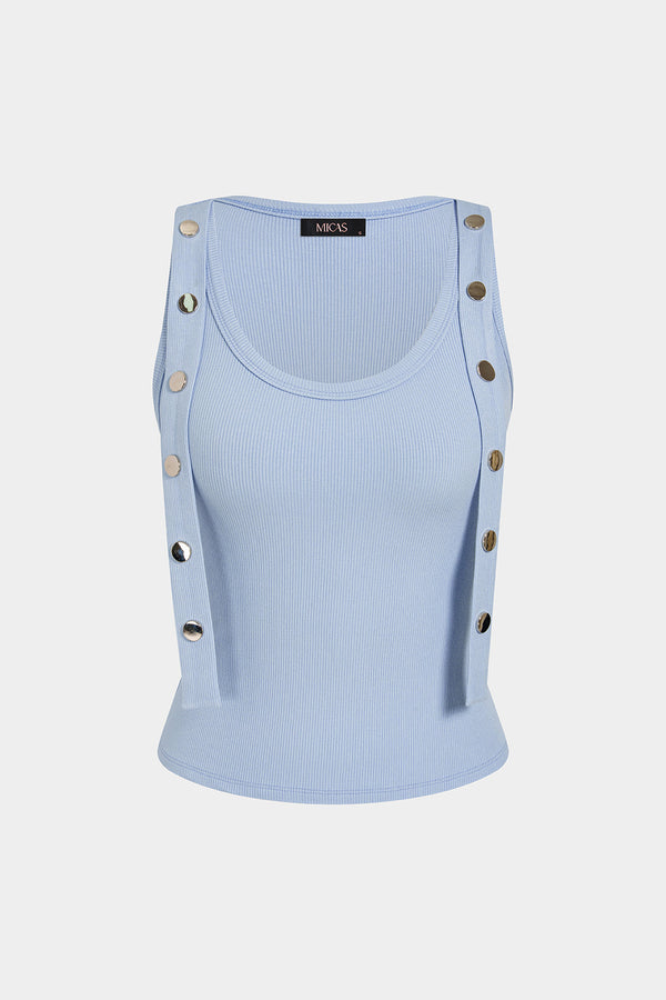 Tanktop met ronde hals en knoopjes