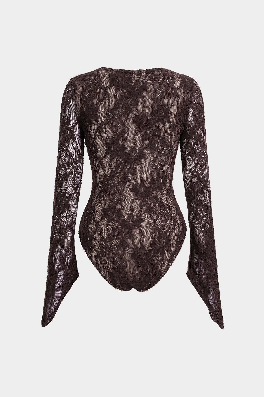 Body met kant, V-hals en gedraaid detail