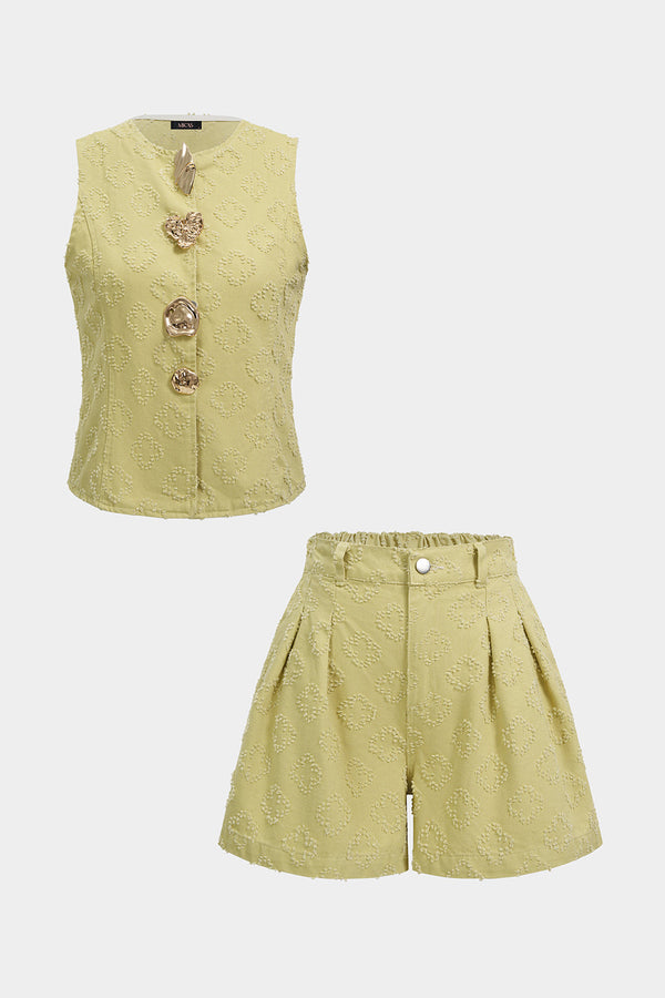 Mae - Gestructureerde set met tanktop en short