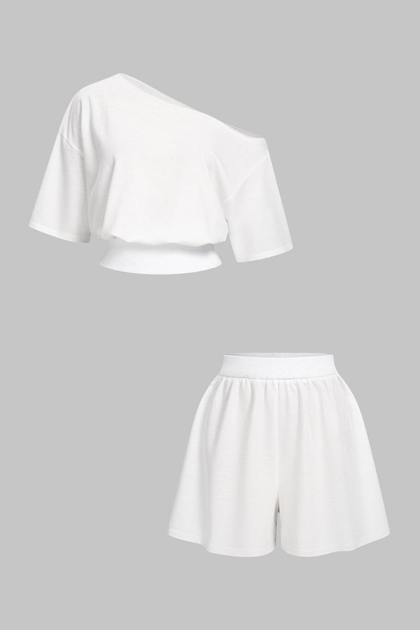 Effen set met T-shirt en short