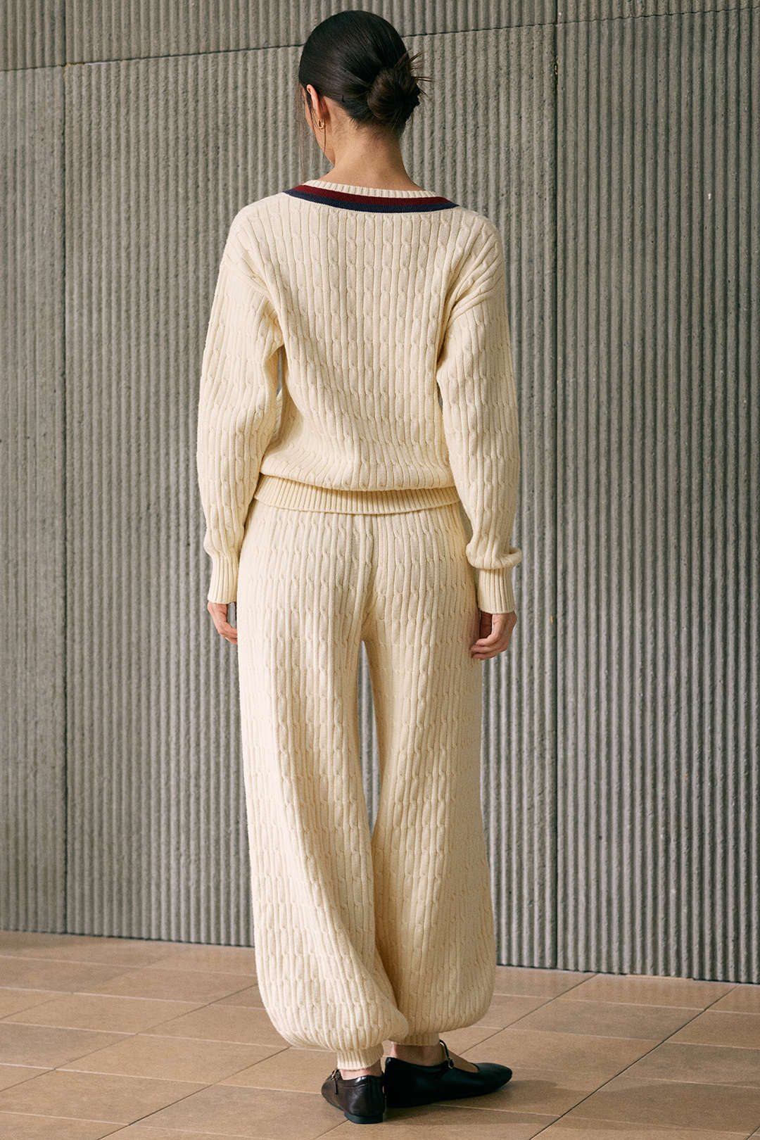 Gebreide broek met ballonmodel