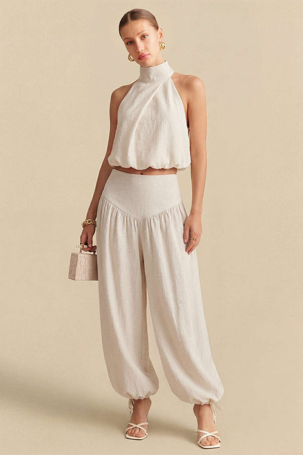 Lara - Mouwloze set met top en broek