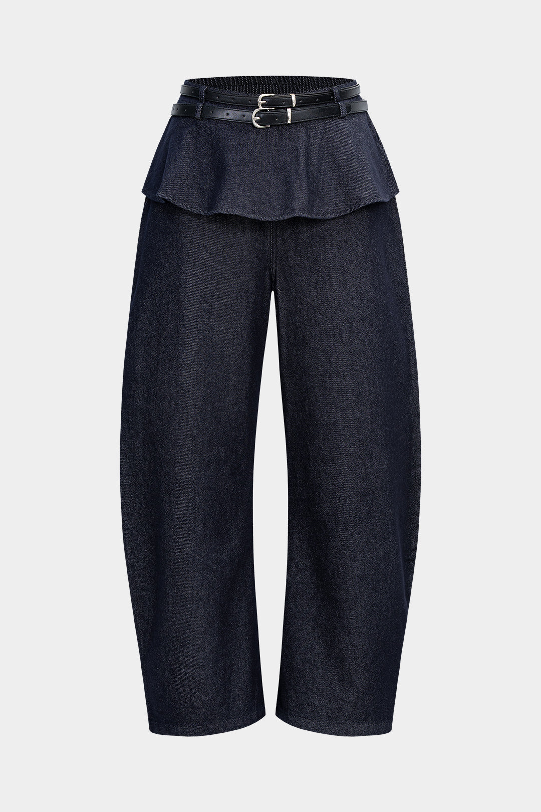 Jeans met riem en smokwerk