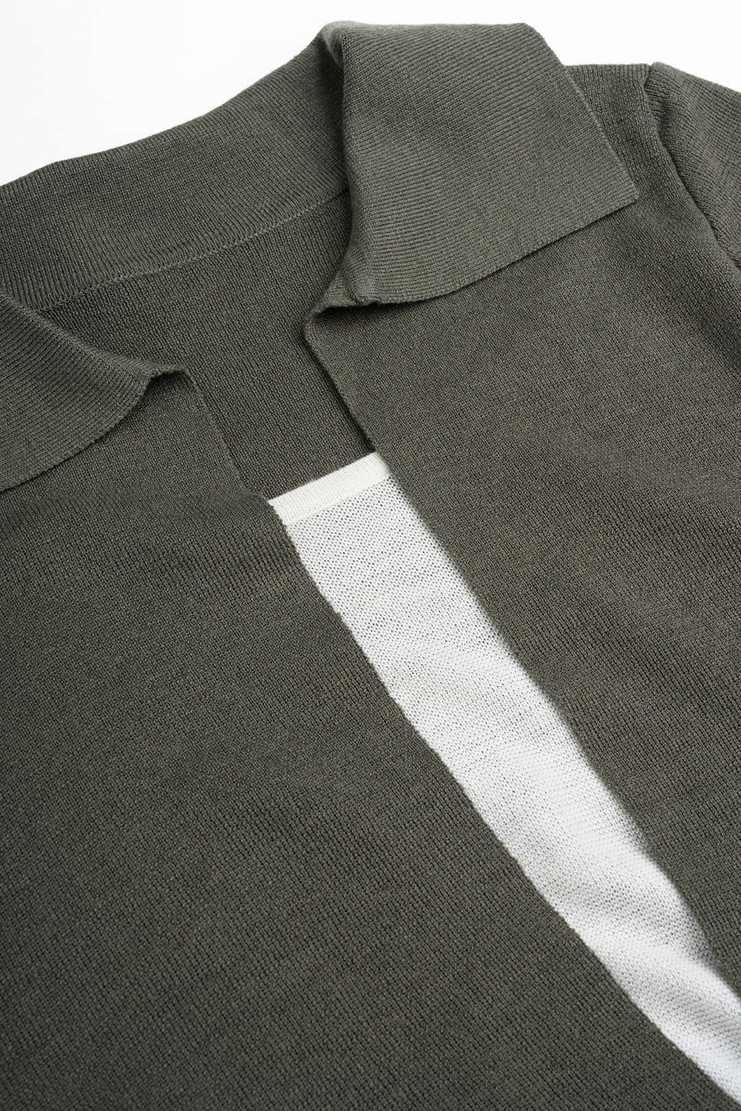 Gebreide top met revers en lange mouwen
