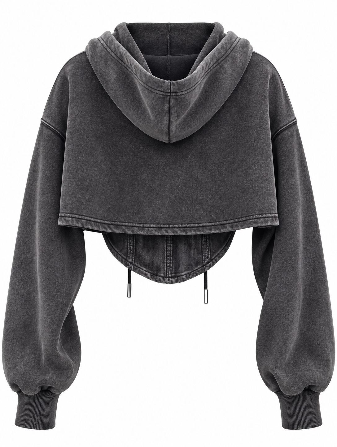 Vintage patchwork hoodie met trekkoord