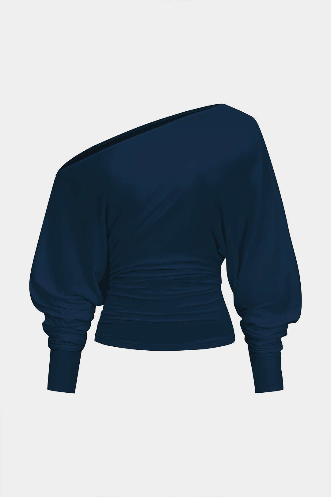 T-shirt met uitsnijding, één schouder en ruches