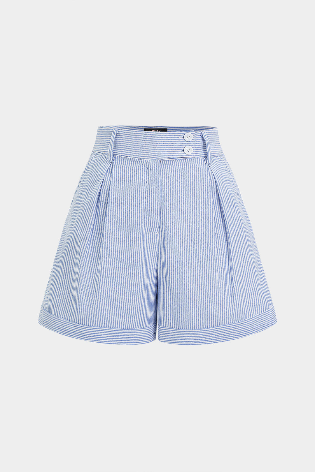 Gestreepte short met hoge taille en knoopjes