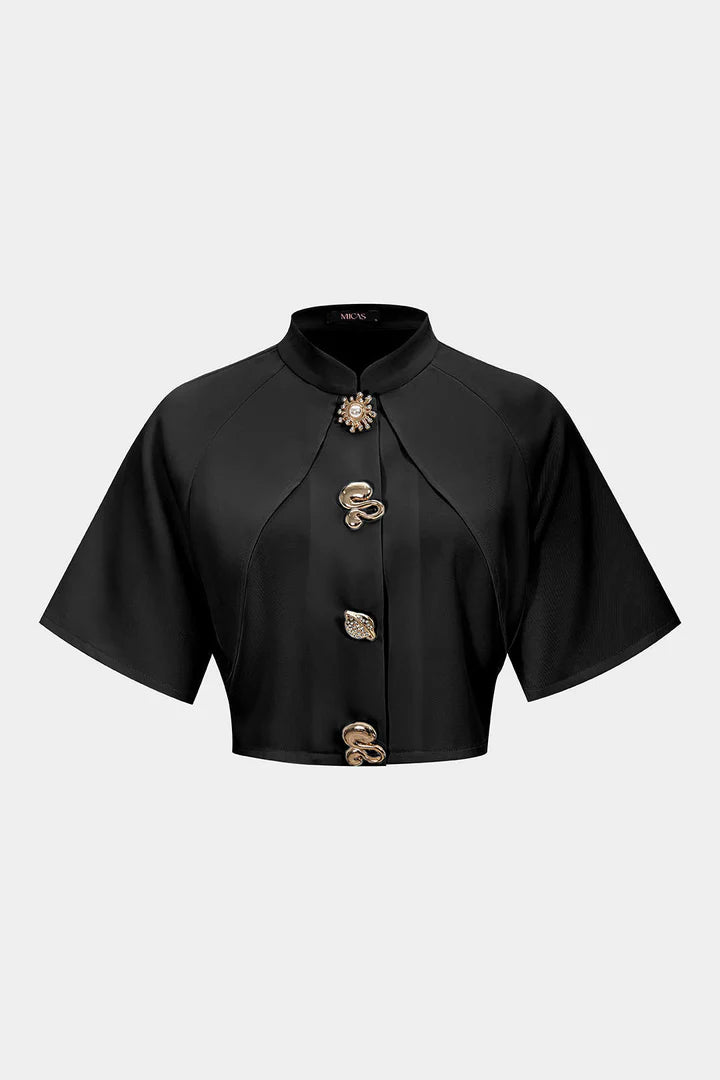Slim fit blazer met metallic textuur