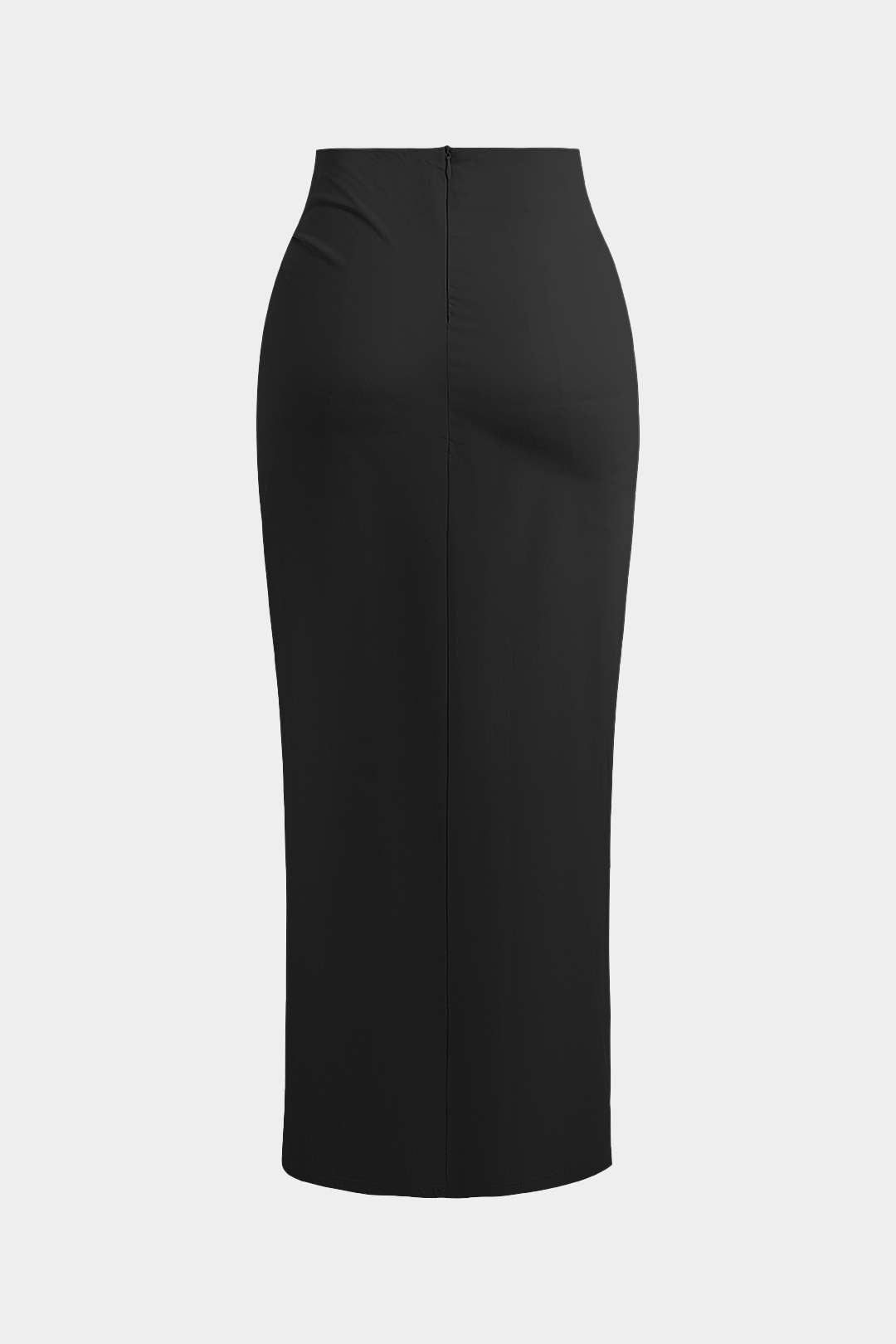 Effen rok met gedraaid detail en knoopdetail