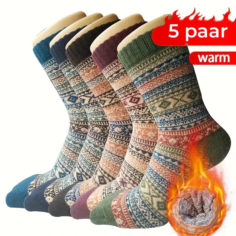 Warme wollen sokken (5 paar) – cadeau