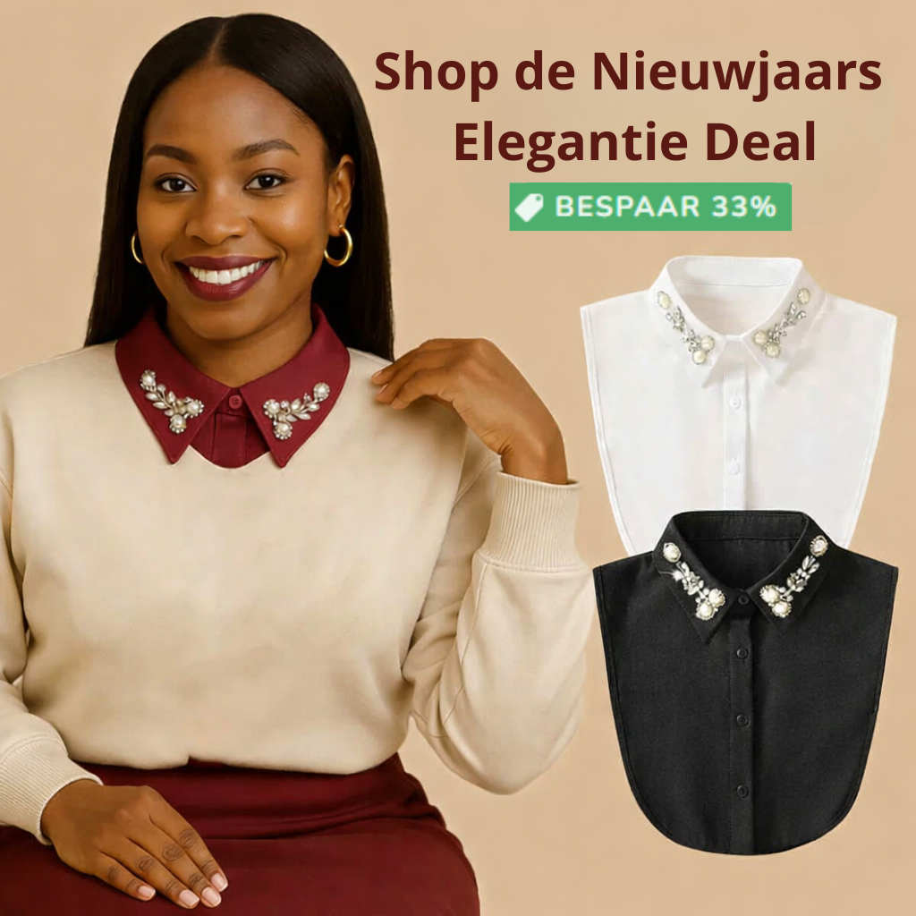 Diamant- en parel afneembare kraag