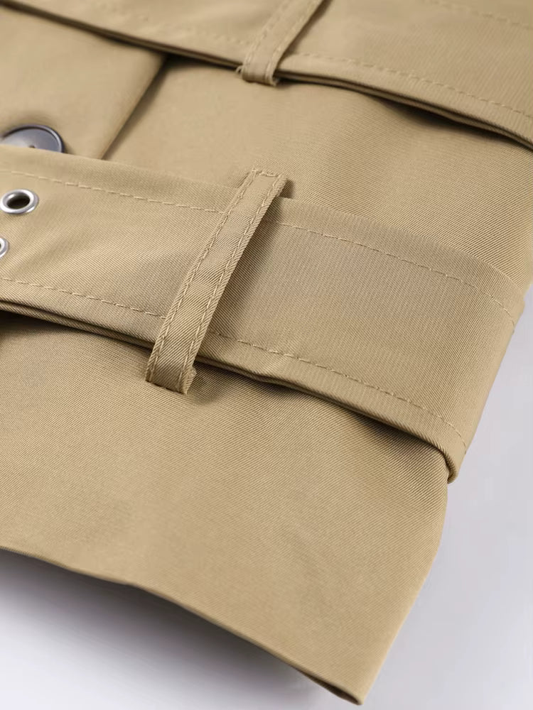 Vintage Oversized Trench jas met Capuchon