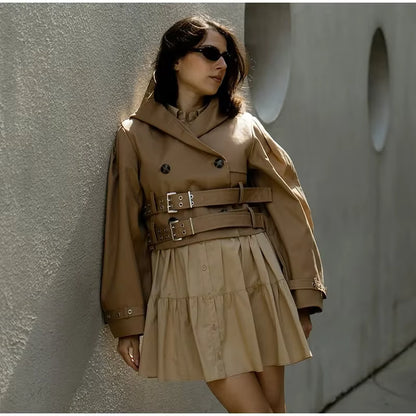 Vintage Oversized Trench jas met Capuchon