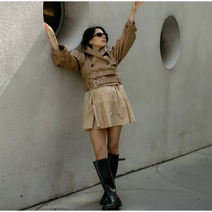Vintage Oversized Trench jas met Capuchon