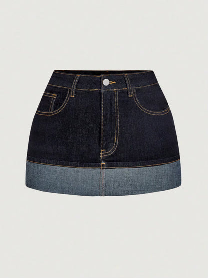Denim rok met zakken