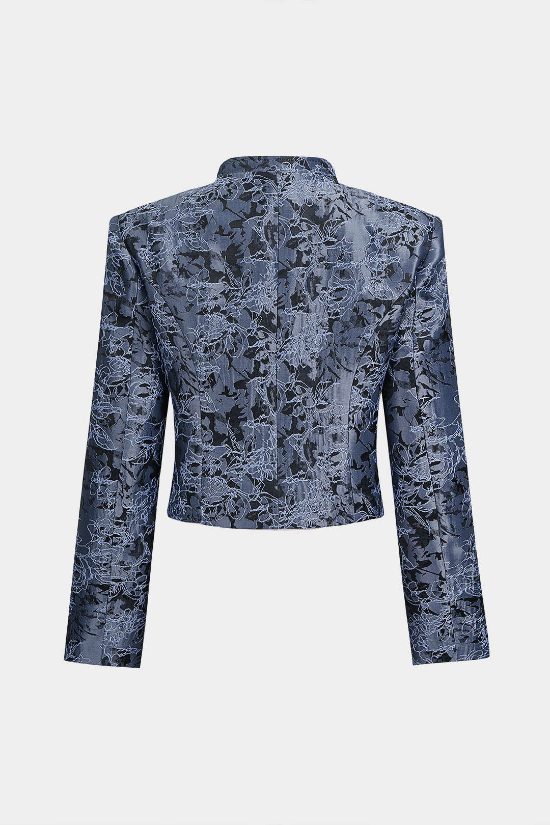 Jacquard metallic jasje met kraag