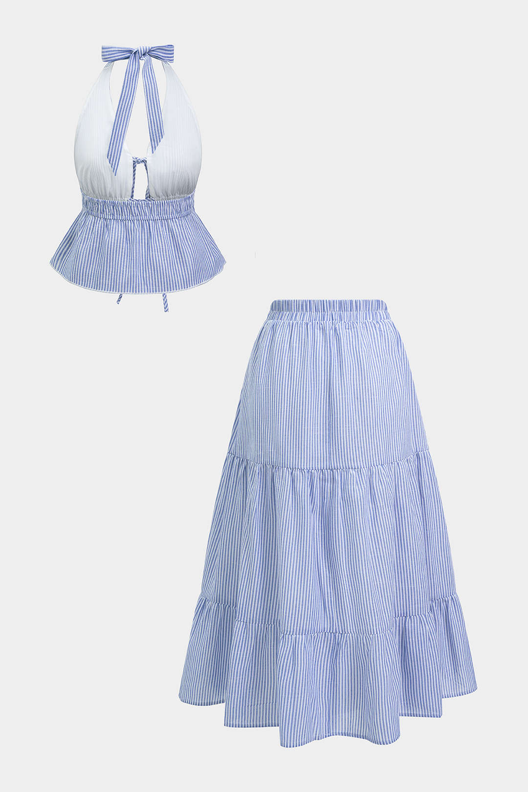 Gestreepte set met top en rok