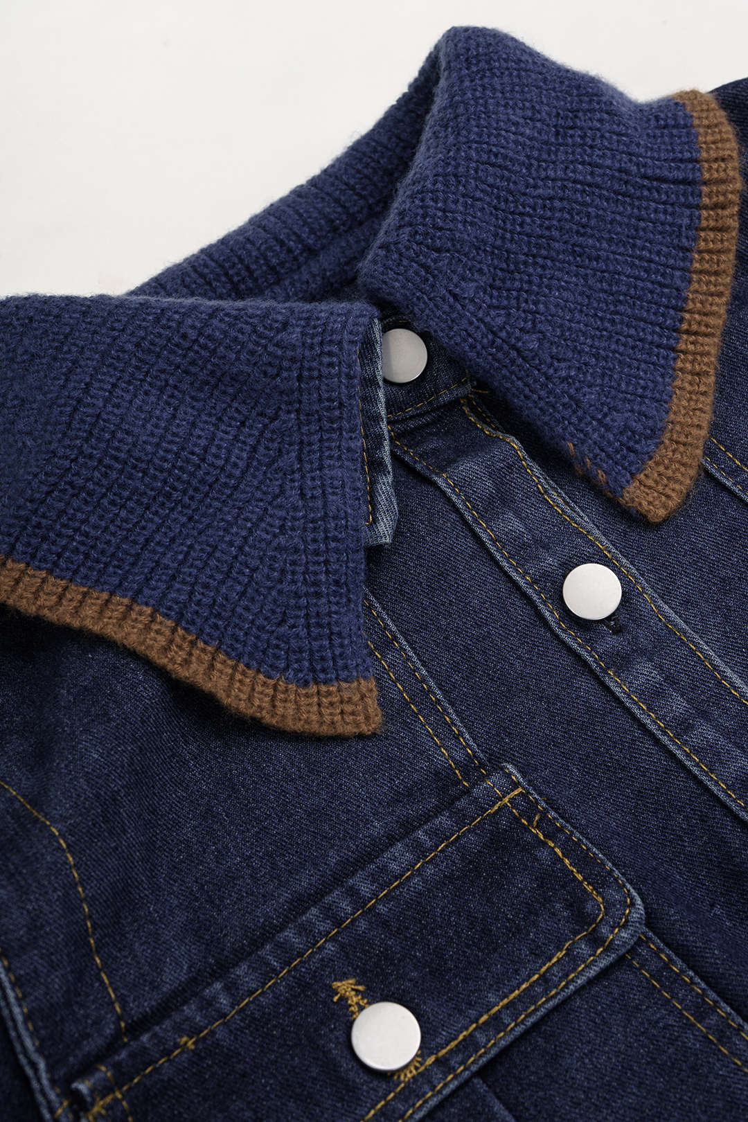 Denim patchwork jasje met zakken