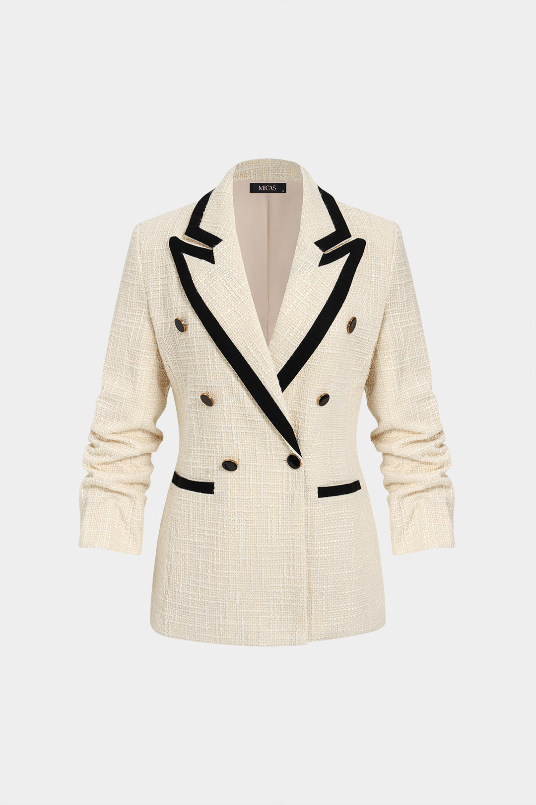 Tweed blazer met reverskraag