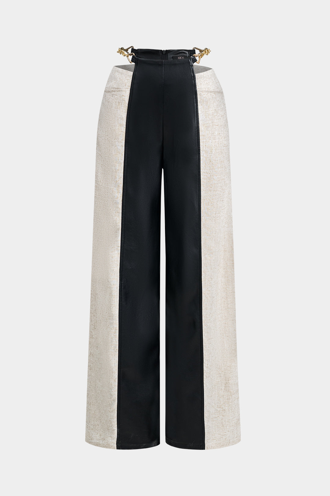 Metallic leren-look broek