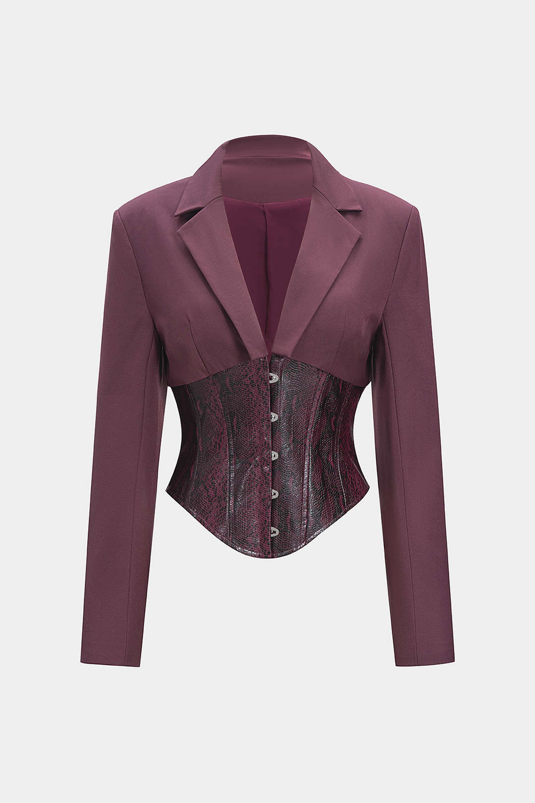 Leren-look blazer met reverskraag