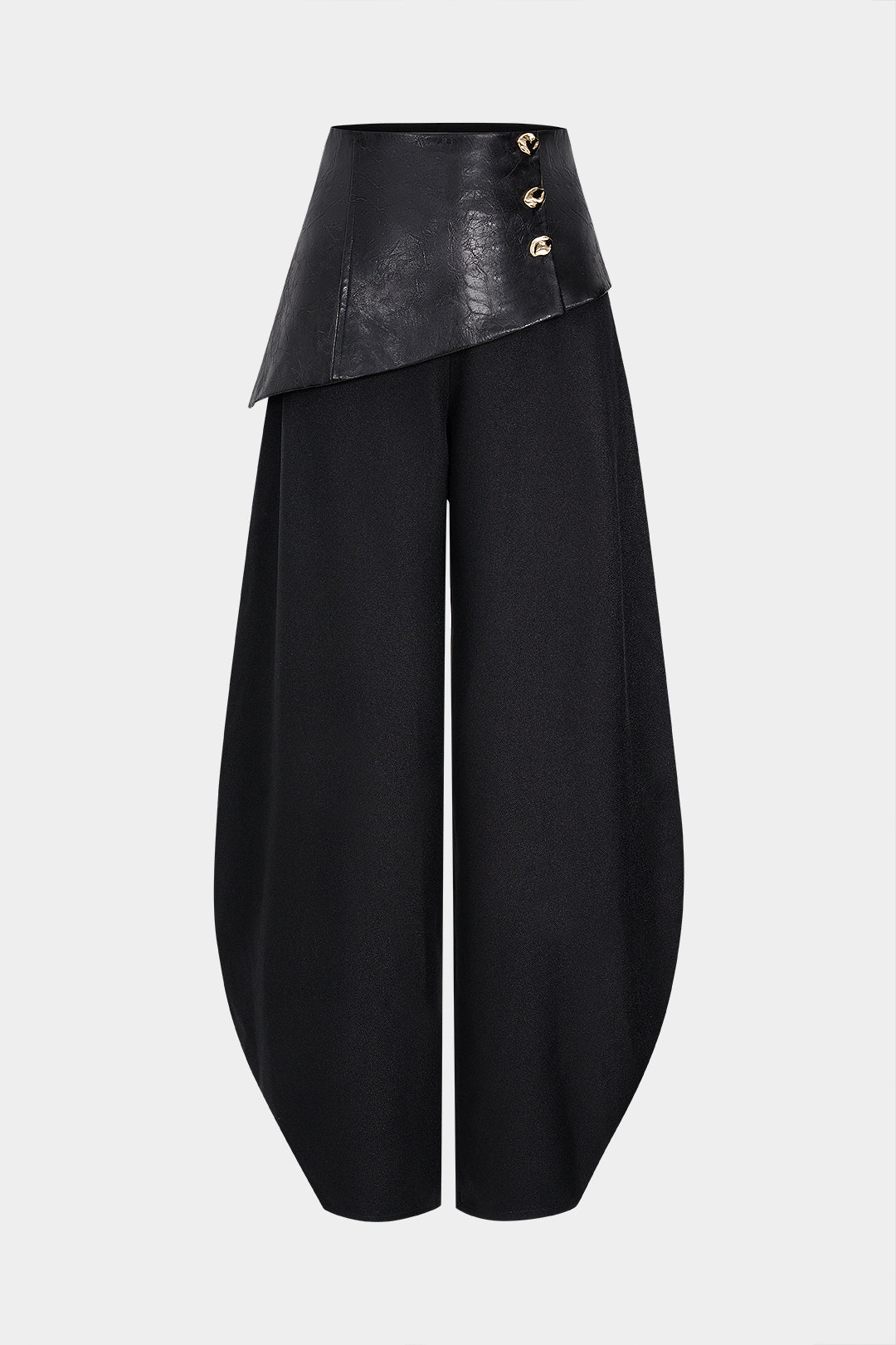 Leren-look metallic pantalon