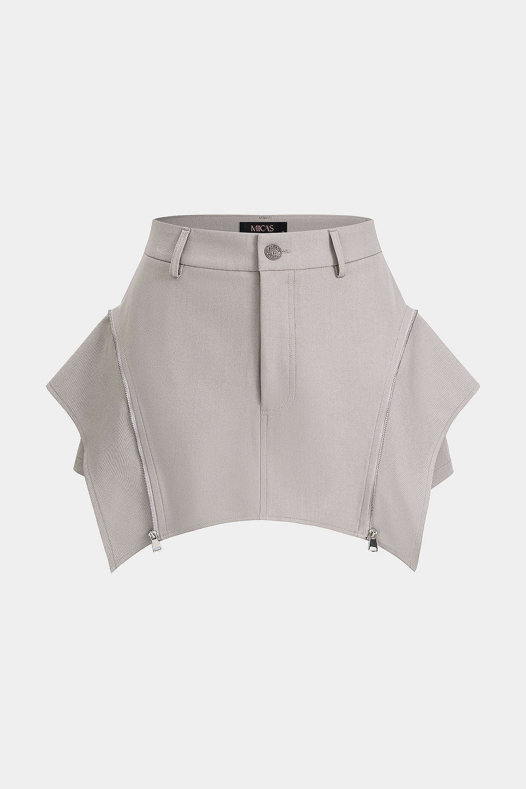 Short met rits en knoopjes