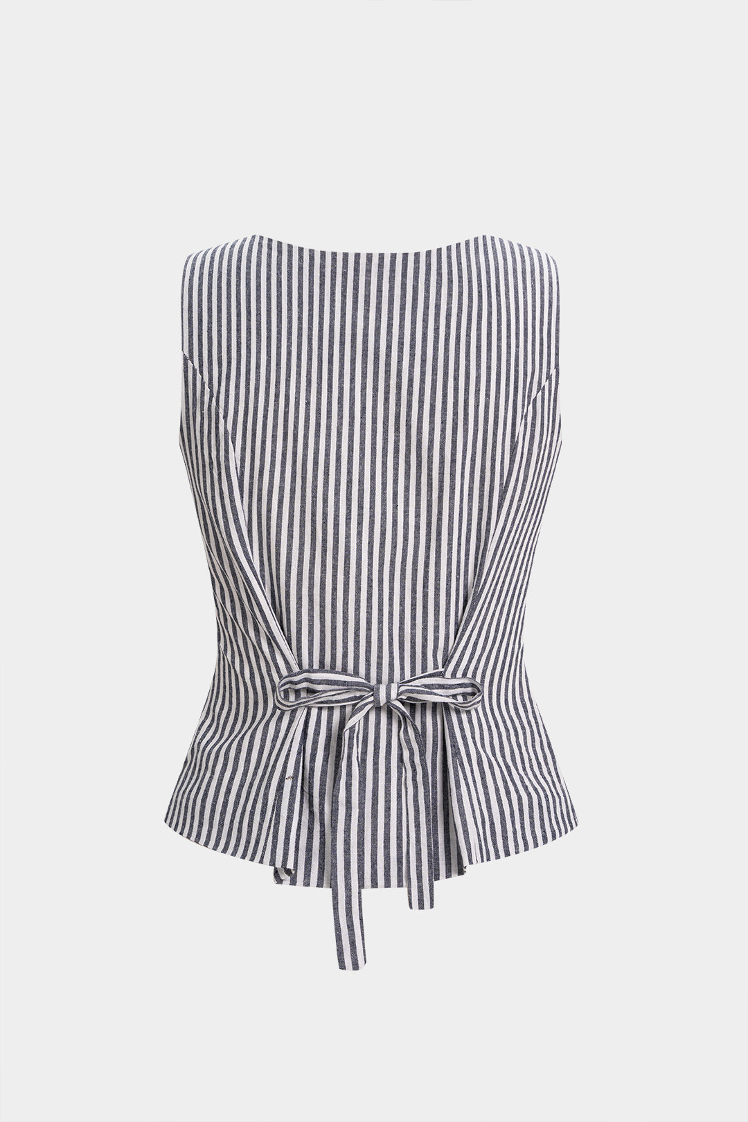 Gestreept gilet met ronde hals