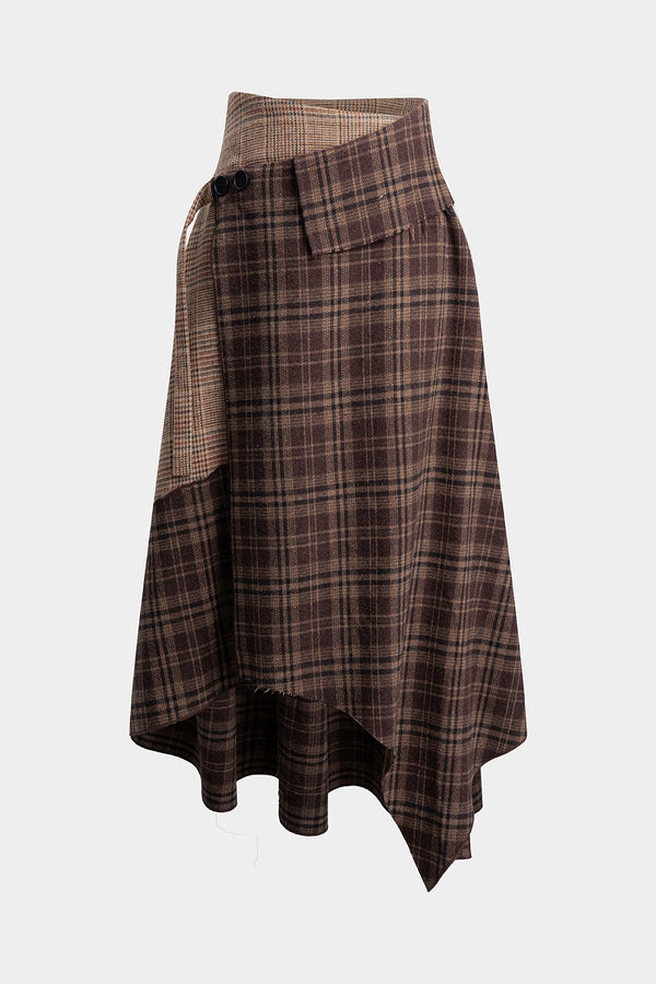 Luna - Geruite asymmetrische rok
