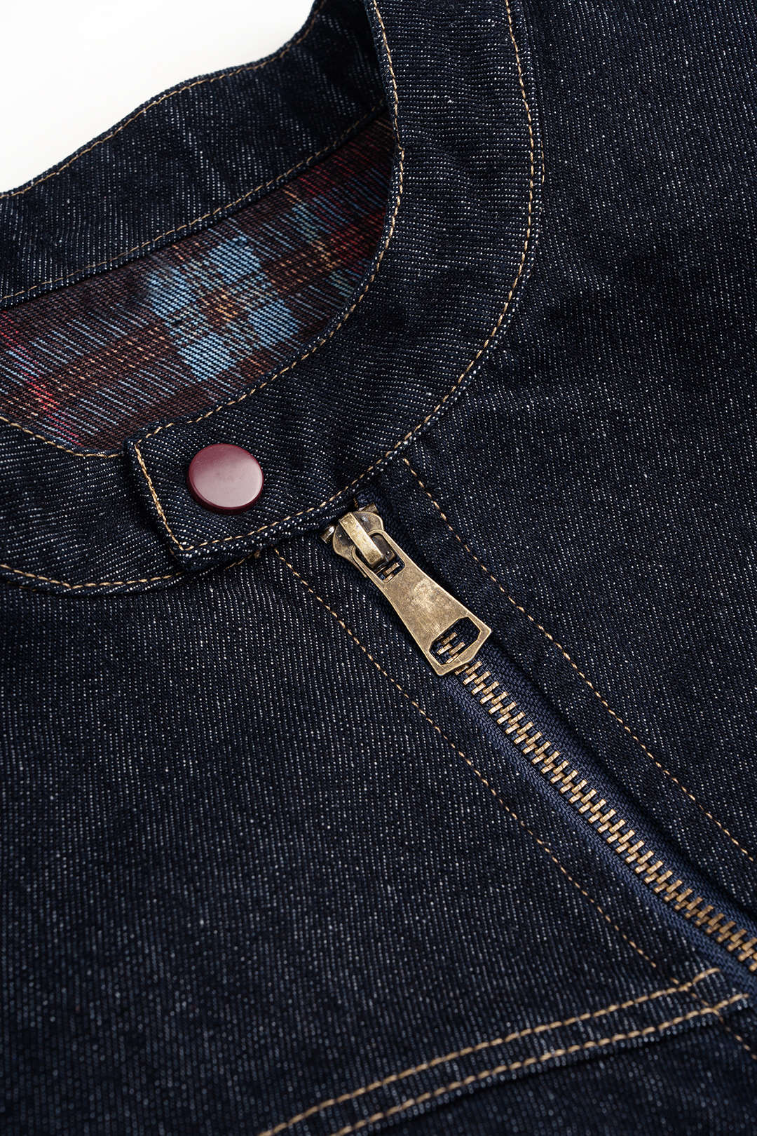 Denim geruit jasje met rits