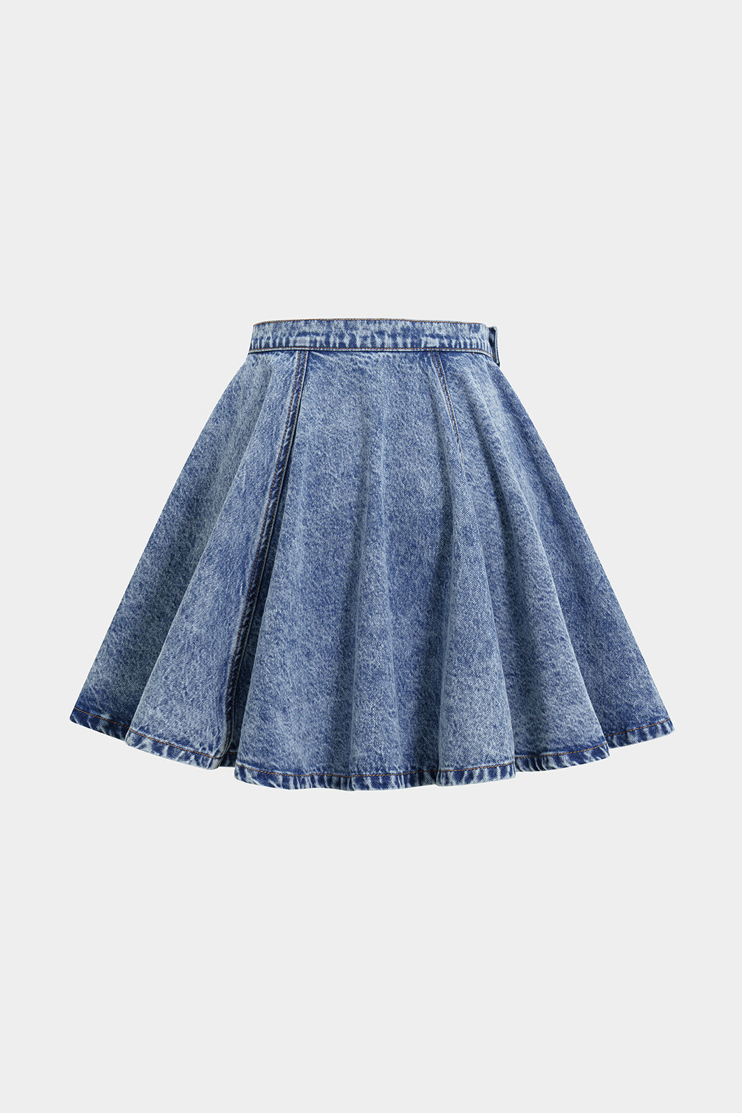 Denim minirok met ruches