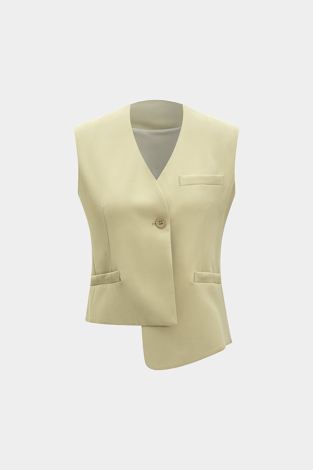 Asymmetrisch gilet met zakken