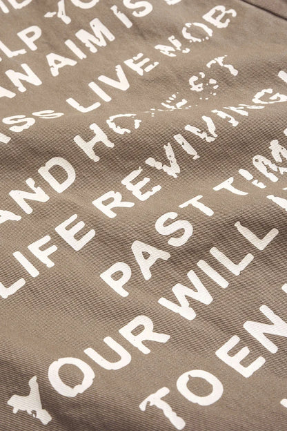 Denim Letter Print Barrel Jeans