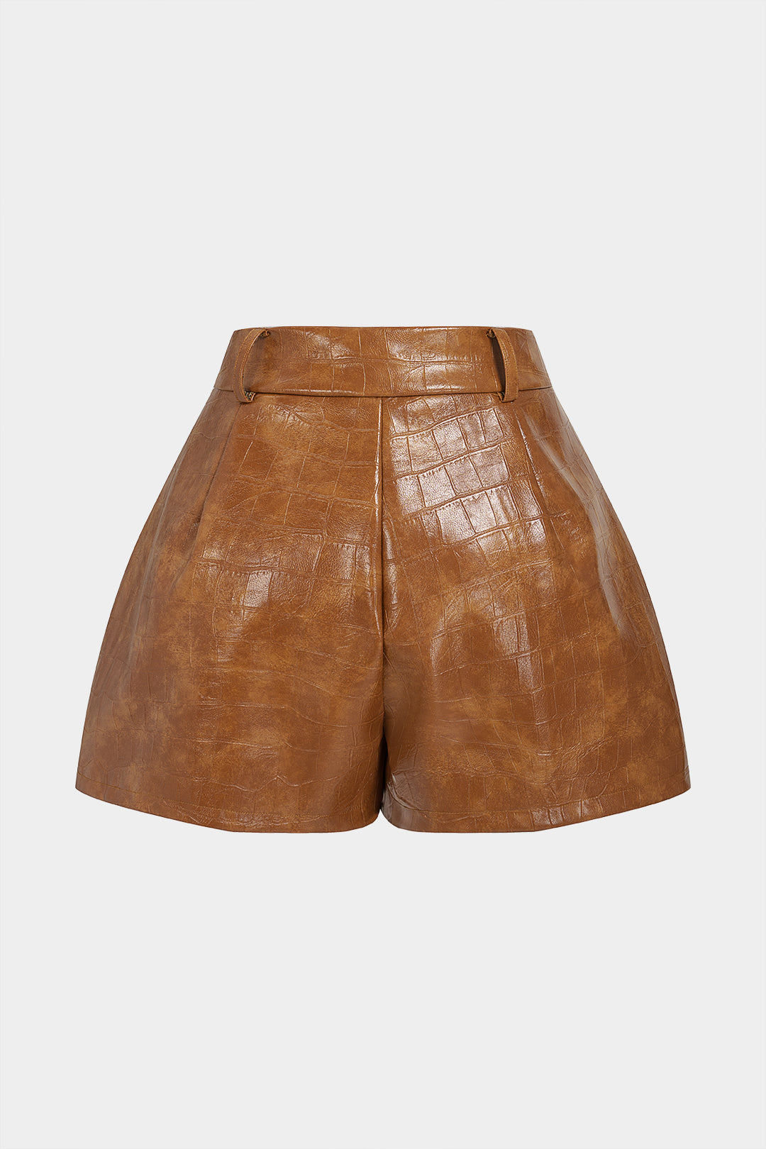Demi - Leren-look short met hoge taille