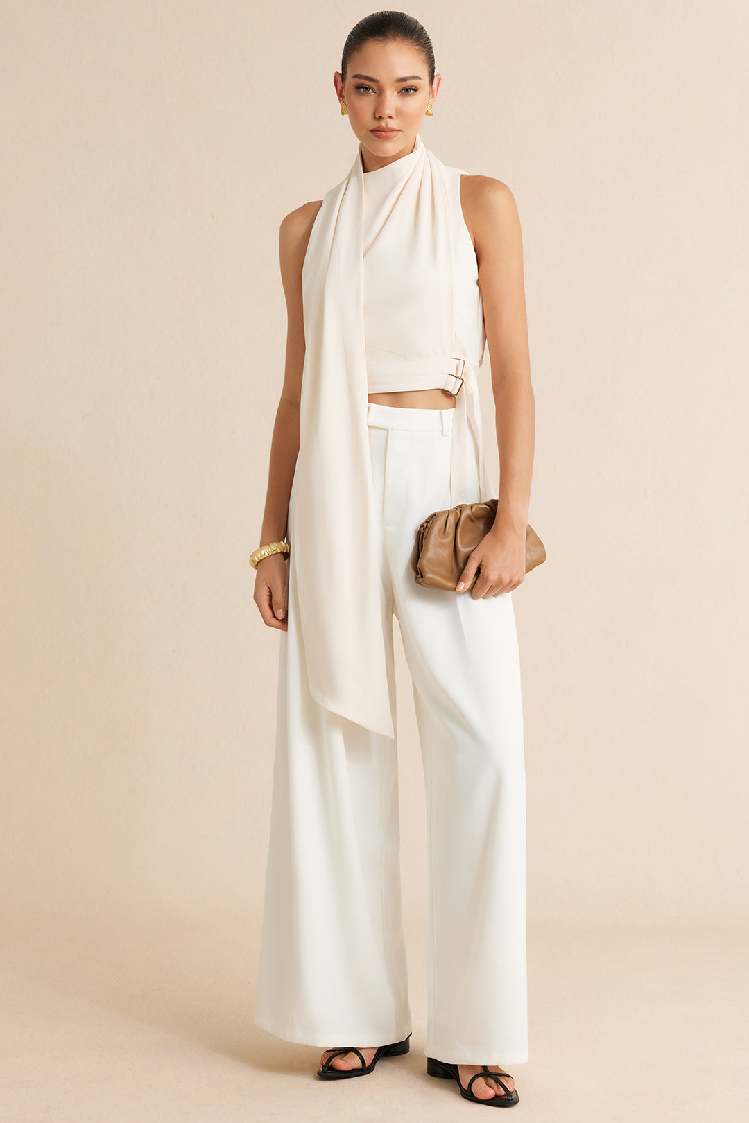 Asymmetrische tanktop met strik