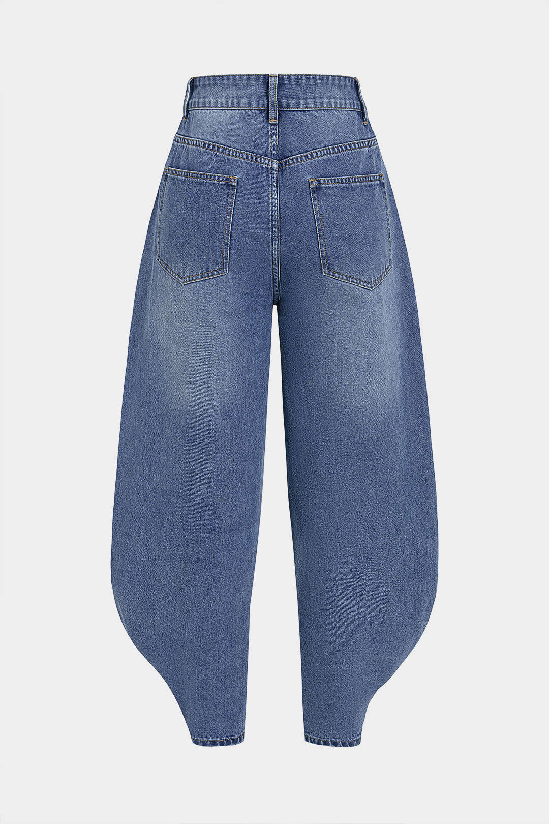 Metallic jeans met knoopjes, zakken en ballonmodel