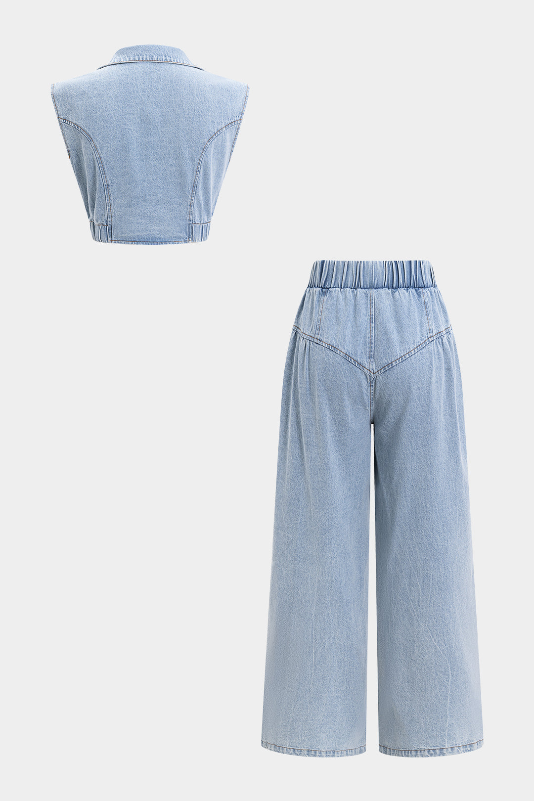 Denim set met tanktop en jeans