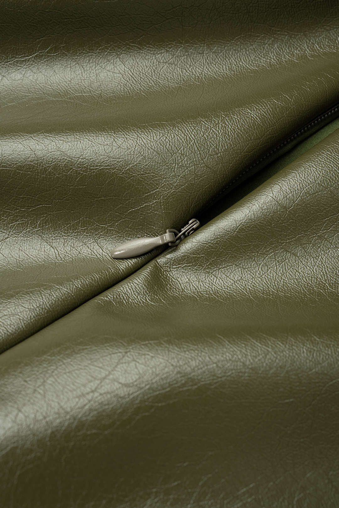 Leren-look metallic minirok met zakken
