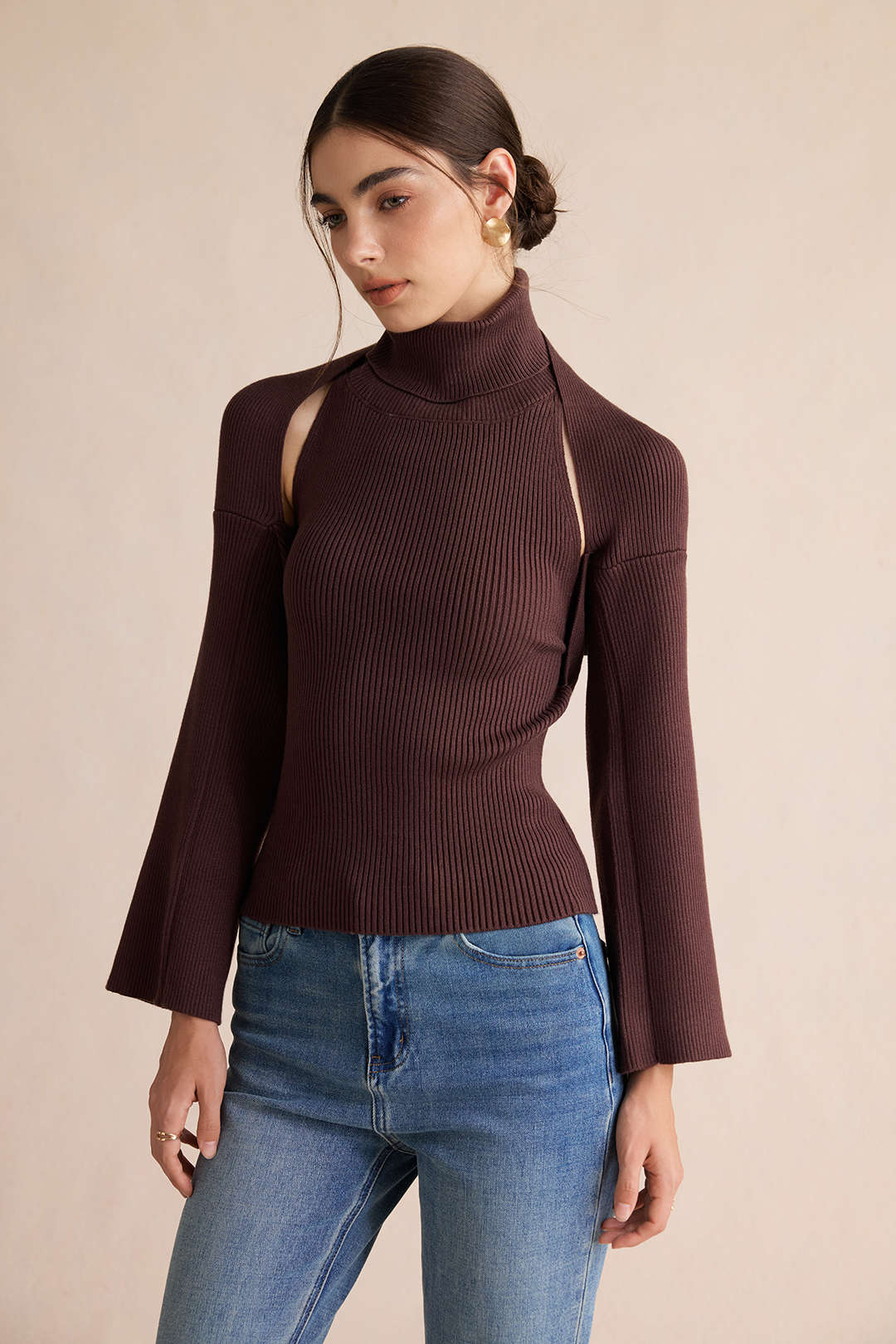 Vesna - Gebreide set met tanktop en vest