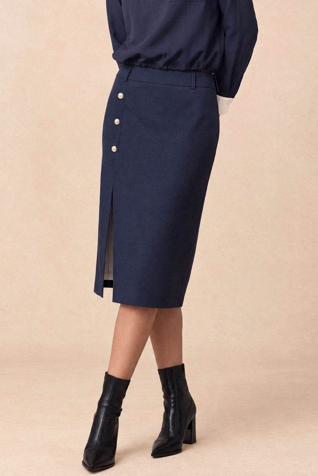 Metallic midirok met split