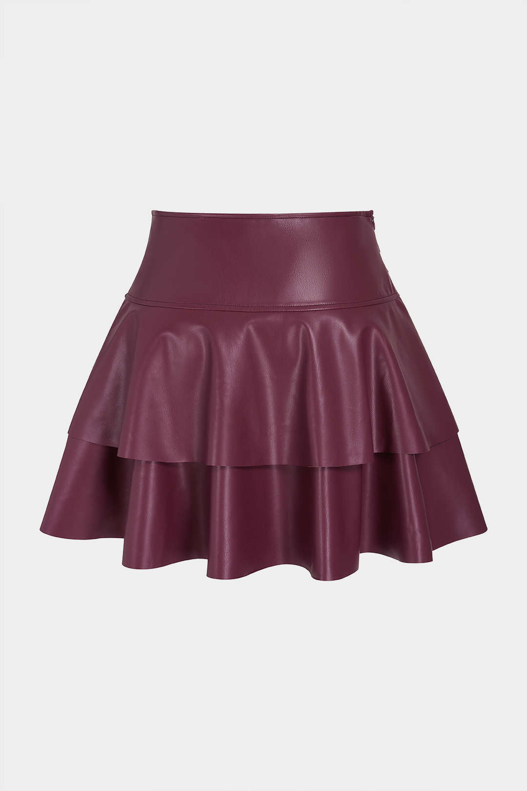 Thea - Effen leren-look rok