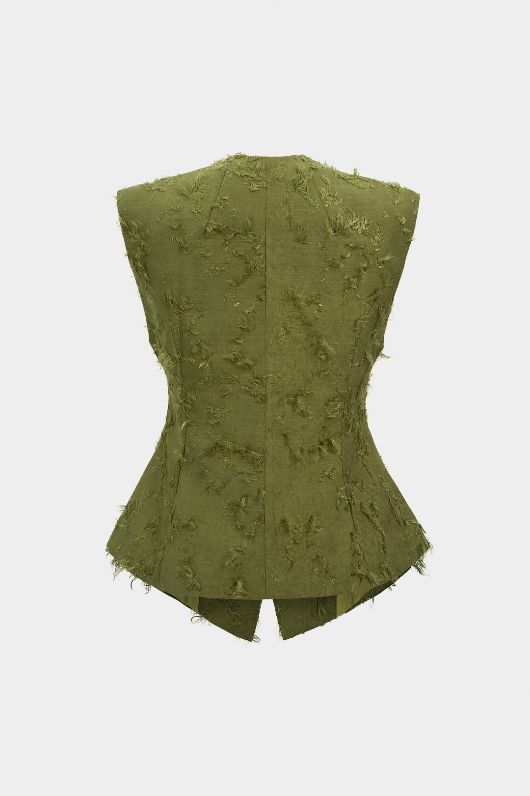 Gestructureerd asymmetrisch gilet met gesp