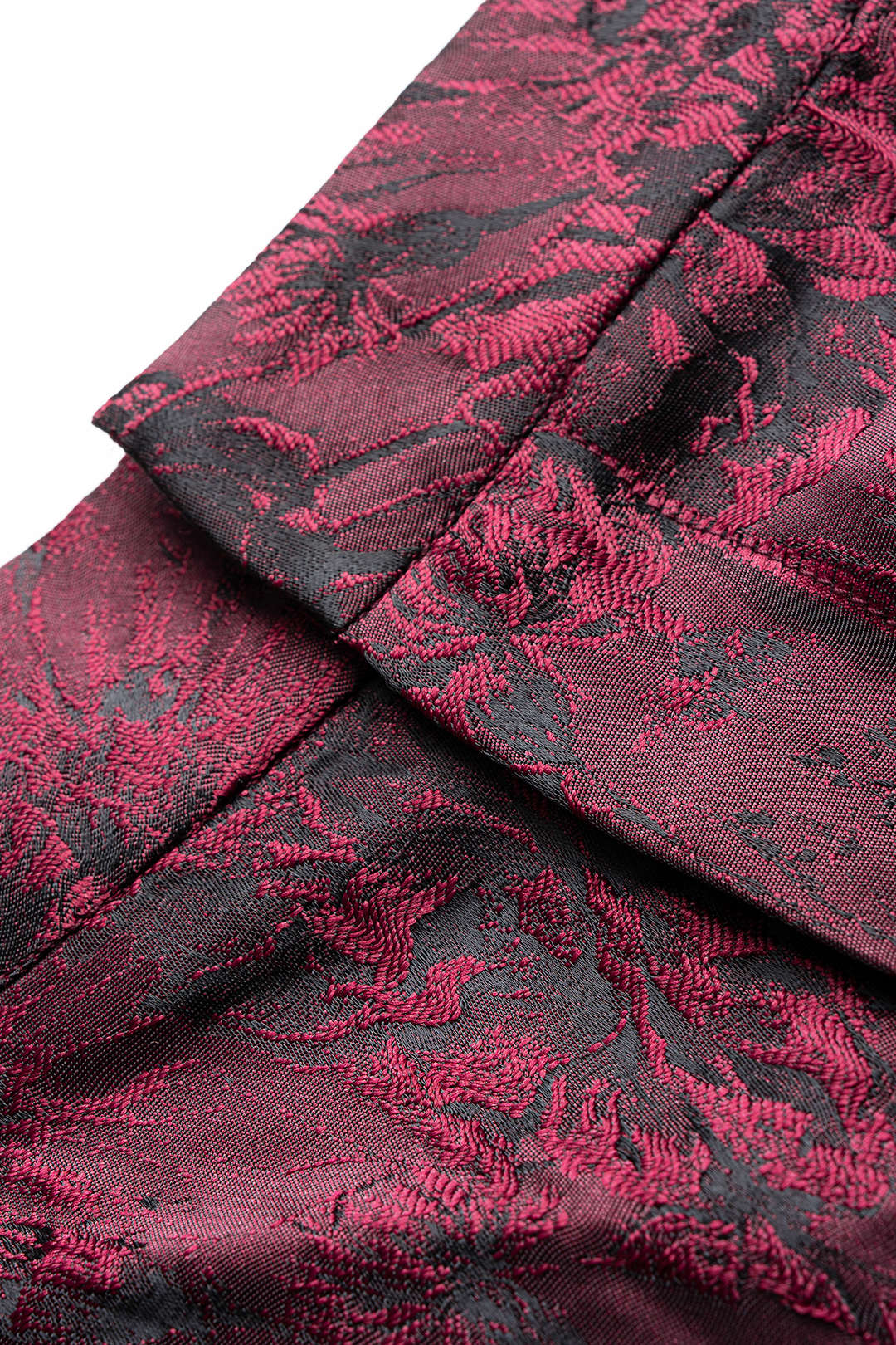 Bloemenprint jacquard broek met rits en wijde pijpen