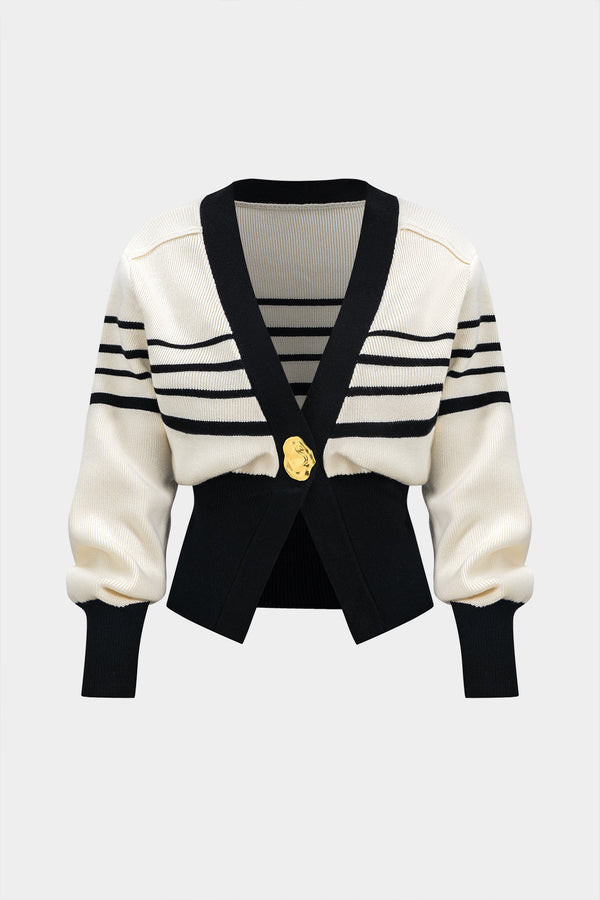 Hailey - Gebreid metallic vest met knoopjes