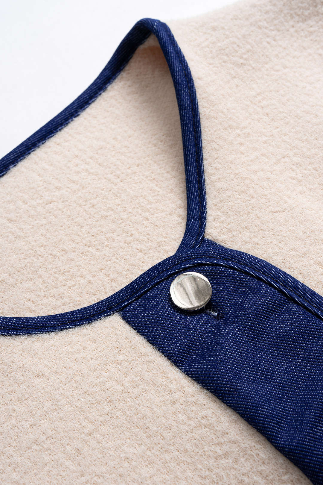 Denim patchwork vest met zakken