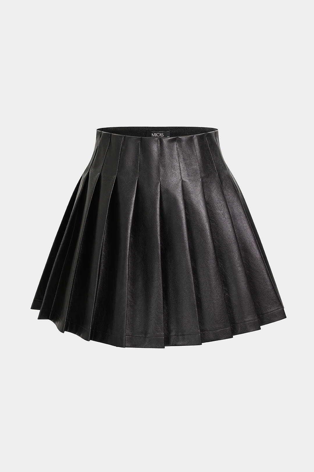 Verwassen leren-look minirok met rits