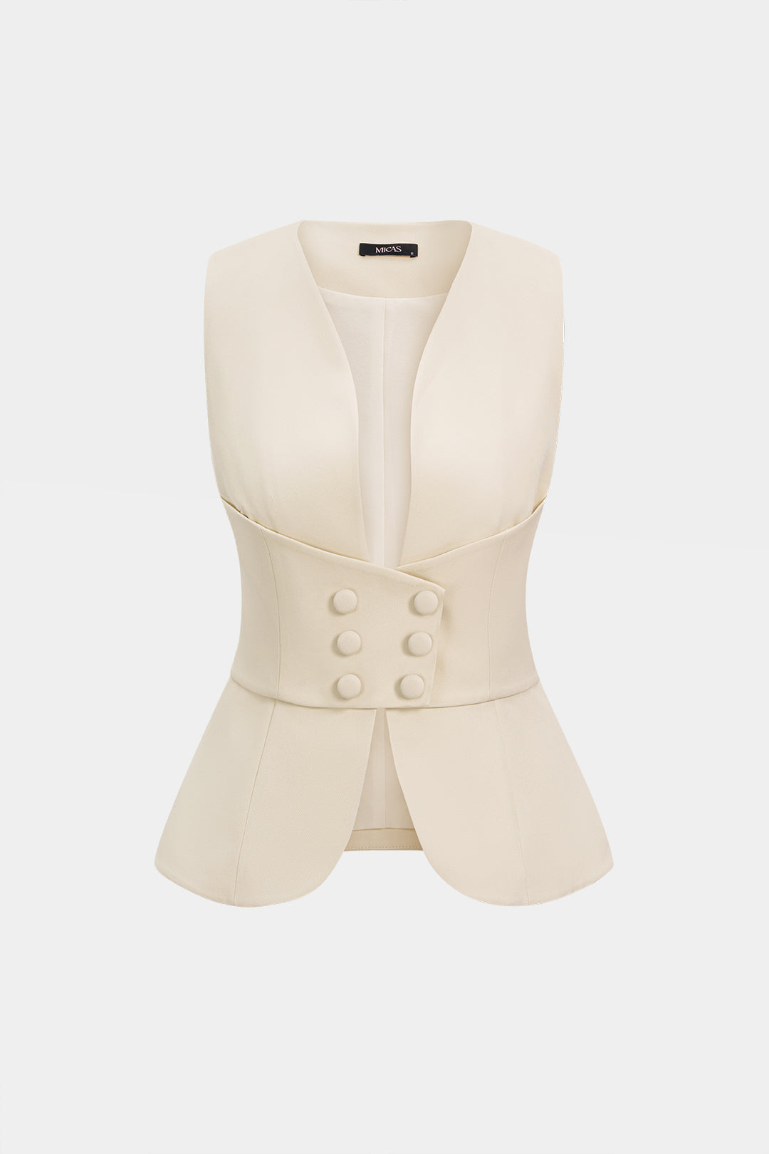 Effen gilet met V-hals en knoopjes
