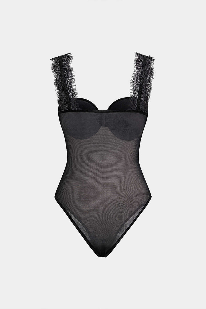 Kanten korset slip mouwloze bodysuit