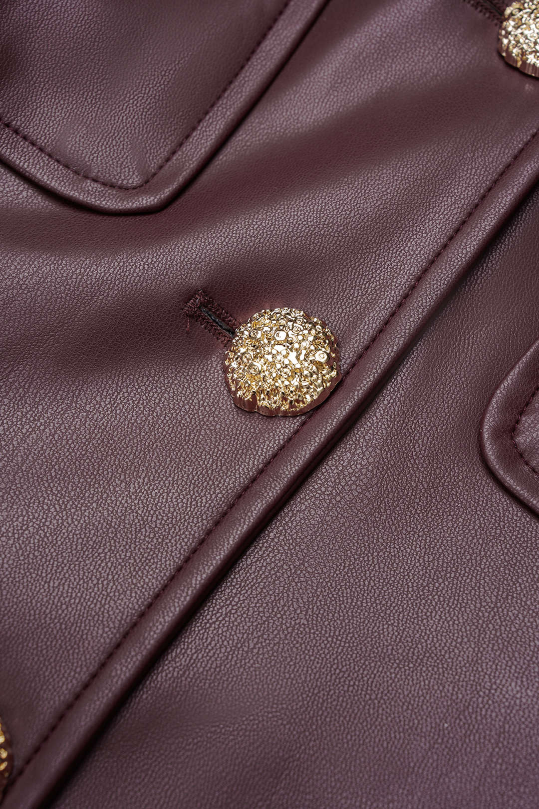 Leren-look jasje met revers en zakken
